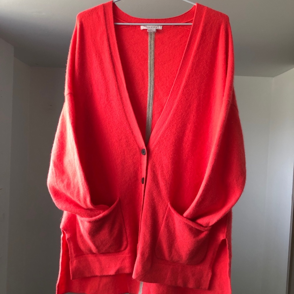 100% cashmere coral cardigan by Duffy - M/L